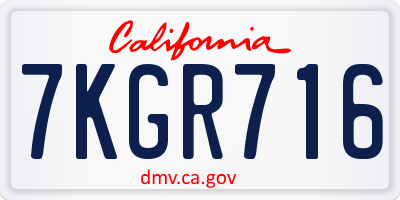 CA license plate 7KGR716