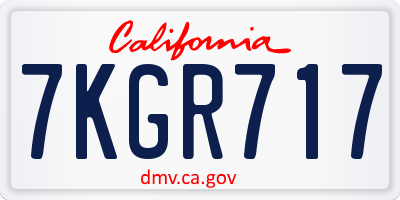 CA license plate 7KGR717