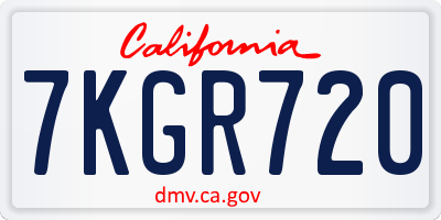 CA license plate 7KGR720