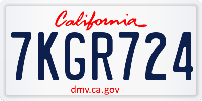 CA license plate 7KGR724