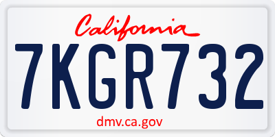 CA license plate 7KGR732