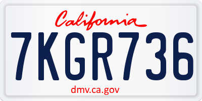 CA license plate 7KGR736