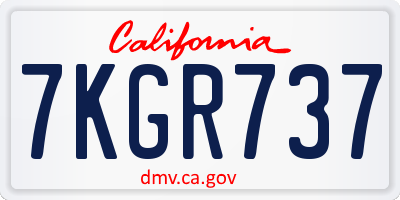 CA license plate 7KGR737