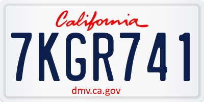 CA license plate 7KGR741