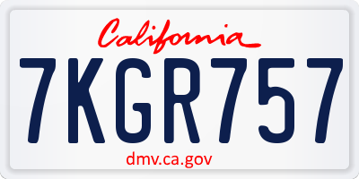 CA license plate 7KGR757