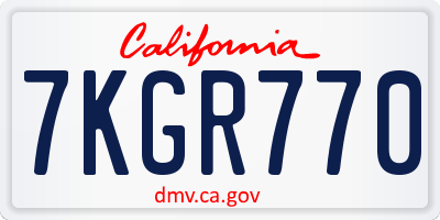 CA license plate 7KGR770