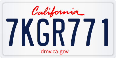 CA license plate 7KGR771