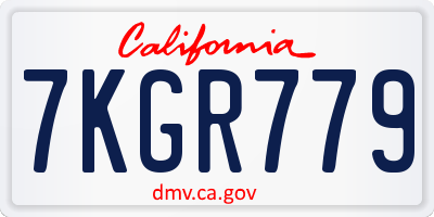 CA license plate 7KGR779