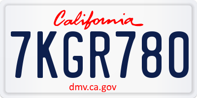 CA license plate 7KGR780