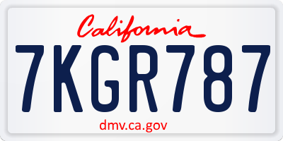 CA license plate 7KGR787