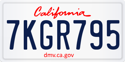 CA license plate 7KGR795
