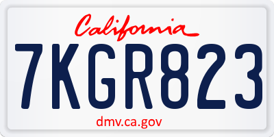 CA license plate 7KGR823