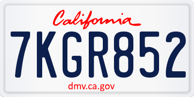 CA license plate 7KGR852