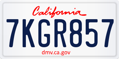 CA license plate 7KGR857