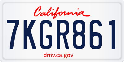 CA license plate 7KGR861