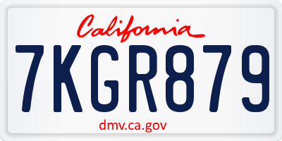 CA license plate 7KGR879