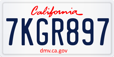 CA license plate 7KGR897