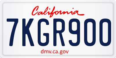 CA license plate 7KGR900