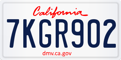 CA license plate 7KGR902