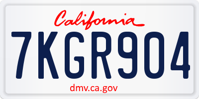 CA license plate 7KGR904