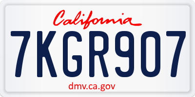 CA license plate 7KGR907
