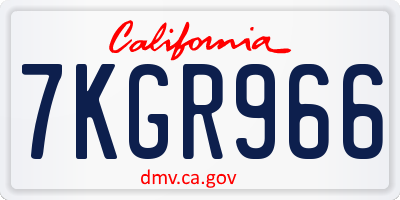 CA license plate 7KGR966