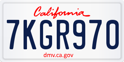 CA license plate 7KGR970