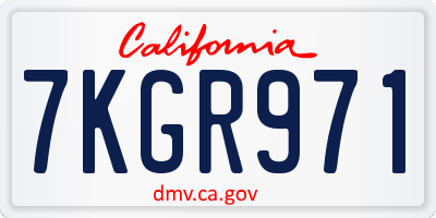 CA license plate 7KGR971