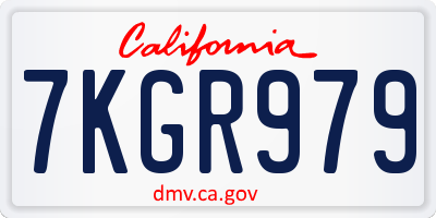 CA license plate 7KGR979