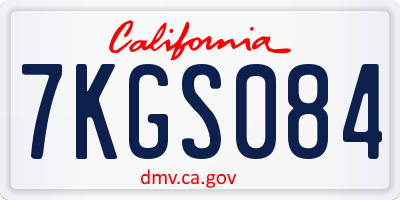 CA license plate 7KGS084