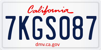 CA license plate 7KGS087