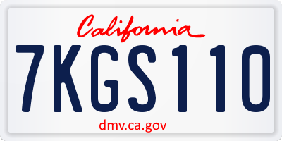 CA license plate 7KGS110