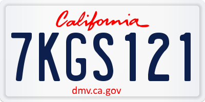 CA license plate 7KGS121