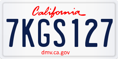 CA license plate 7KGS127