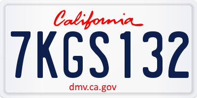 CA license plate 7KGS132