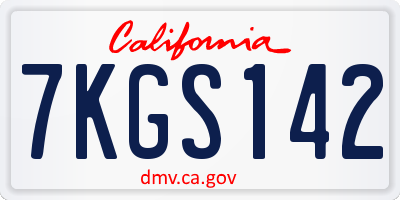CA license plate 7KGS142