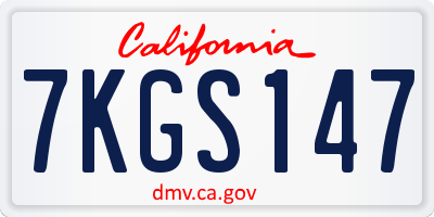 CA license plate 7KGS147