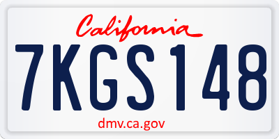 CA license plate 7KGS148