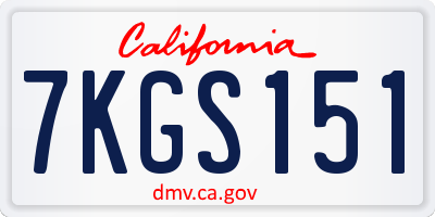 CA license plate 7KGS151
