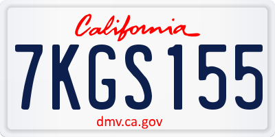 CA license plate 7KGS155