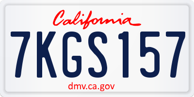 CA license plate 7KGS157