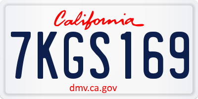 CA license plate 7KGS169