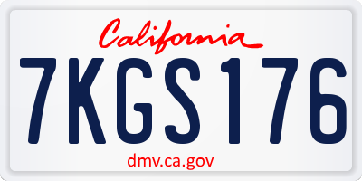 CA license plate 7KGS176