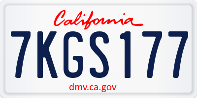 CA license plate 7KGS177