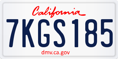 CA license plate 7KGS185