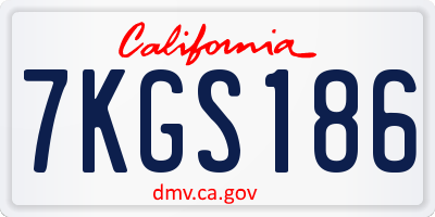 CA license plate 7KGS186