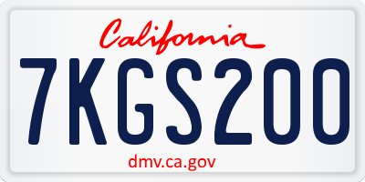 CA license plate 7KGS200