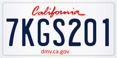 CA license plate 7KGS201