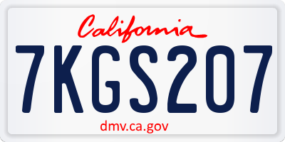 CA license plate 7KGS207