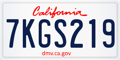 CA license plate 7KGS219